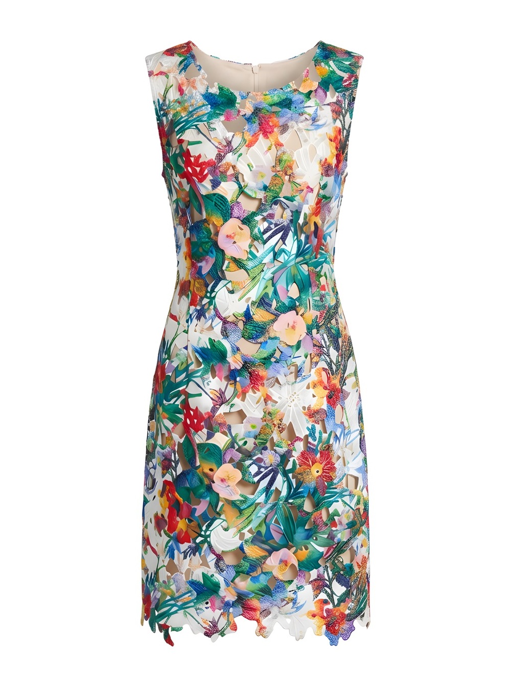 Joseph Ribkoff Multicolor Floral Lace Midi Dress - Picture 1 of 11